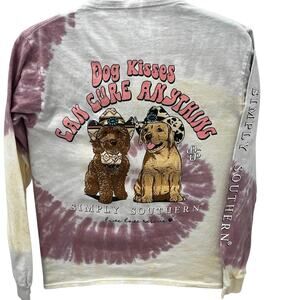Simply Southern Women's SM Dog Kisses Can Cure Anything Long Sleeve T-shirt